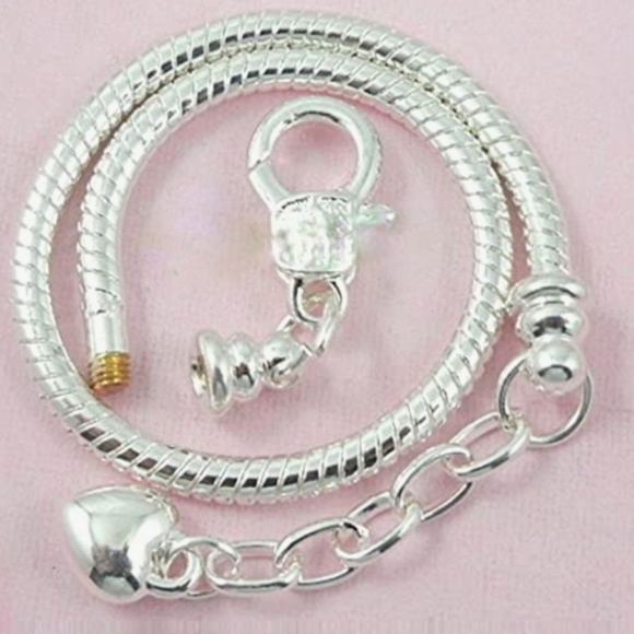 SILVER Charm Bracelet Starter Bracelet Only No Charms 8.7 - Picture 2 of 4